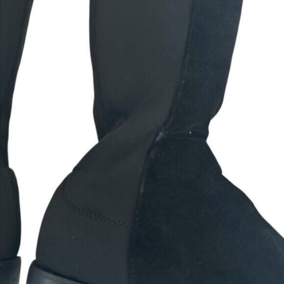 Stuart Weitzman 5050 Nappa Suede Leather Black Over The Knee Boots Size 7 - Picture 6 of 13
